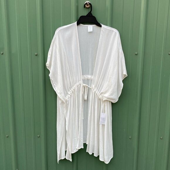 Tie Front Layering Kimono Cardigan Coverup Size L/XL - Picture 1 of 7